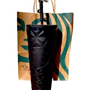 STARBUCKS HALLOWEEN 2025 BLACK BUTTERFLY PRIZM GLOW-IN-THE-DARK TUMBLER 24 OZ.